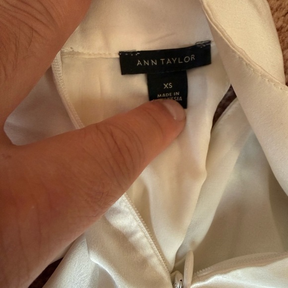 Ann Taylor Ivory Satin Top - Picture 2 of 3